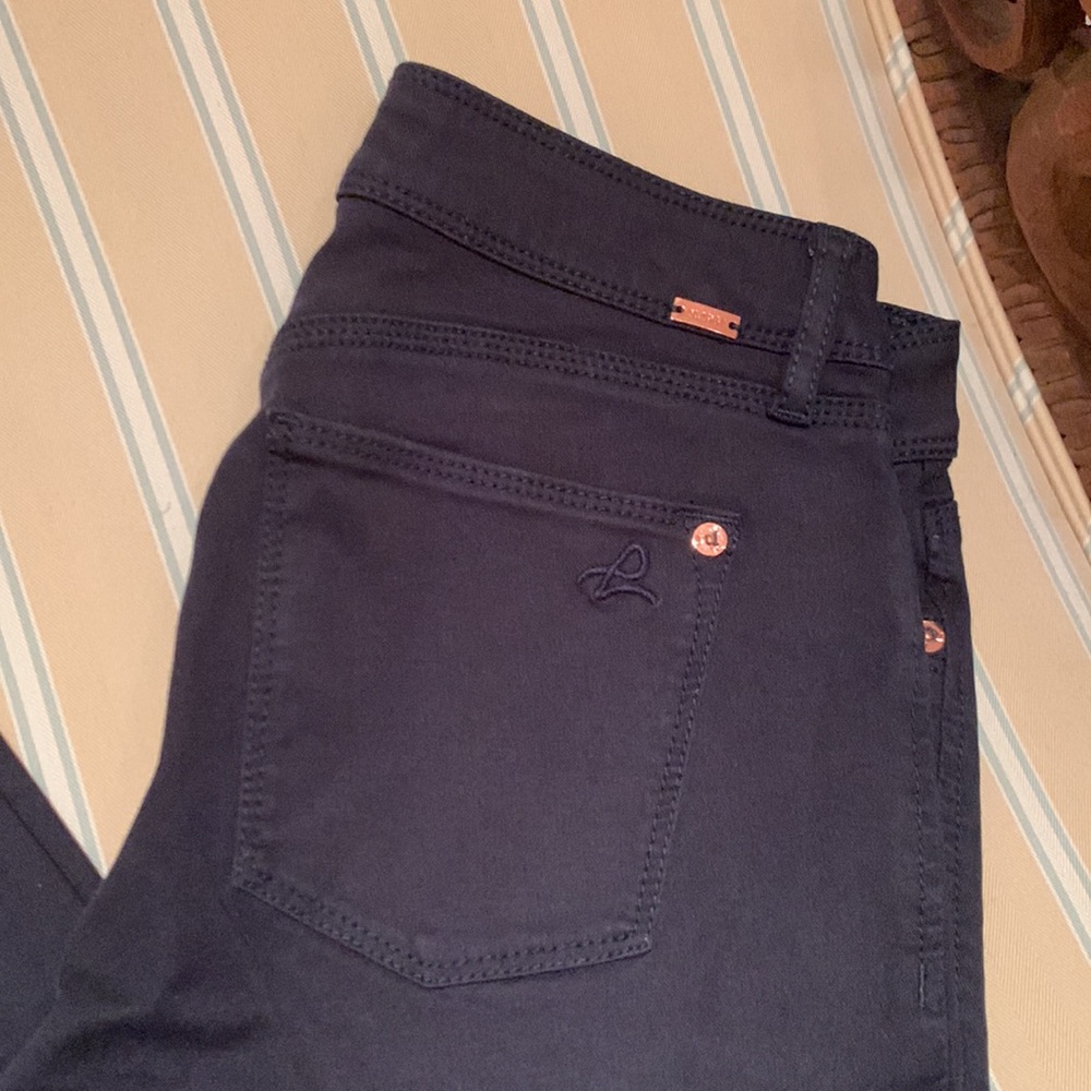 NWOT DL 1961 ANGEL MID RISE SKINNY ANKLE DARK NAVY BLUE COLOR WITH ROSE πΉ GOLD - Picture 16 of 16